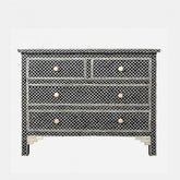 Maaya Bone Inlay Chest of Drawer Sideboard Black
